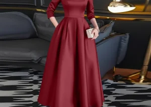 ZANZEA Women's Elegant Off Shoulder Party Dress Satin Silk Princess Seam Fit and Flare Midi Dresses Sexy Evening Robes Femme