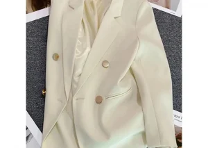 Women Suit Blazer Elegant Coat 2025 Spring Autumn Fashion Korean Blazer Luxury Double Breasted Jacket Solid Ladies Tops Clothes