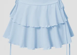 Summer Fresh And Sweet New Style Colorful Skirt Fashion Elegant Side False Drawstring Women's A-line MiNi Skirt