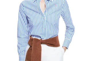 CHCH Brand New Women Shirts Slim Waist Design Blouse Vintage Embroidery Female Blouses 2024 Fashion Stripe Office Ladies Shirts