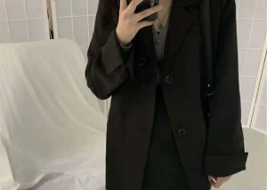 Women Spring Autumn Casual Office Lady Blazers Solid Notched Long-sleeve Suit Female New Fashionable Loose Button Casual Jacket